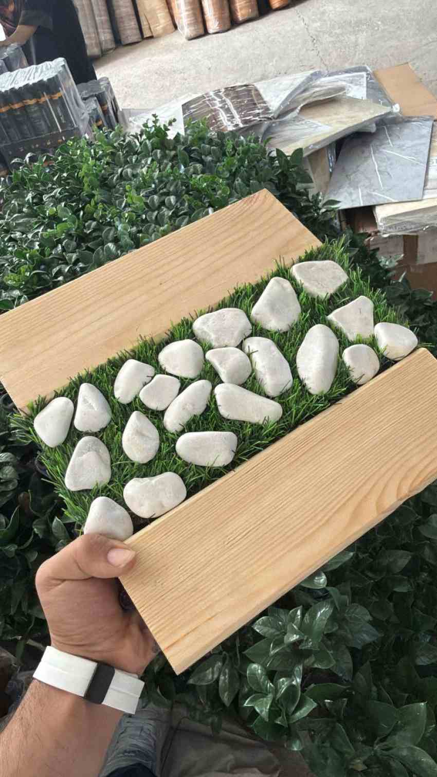 تایل ترموود و چمن ( دارای سنگ)